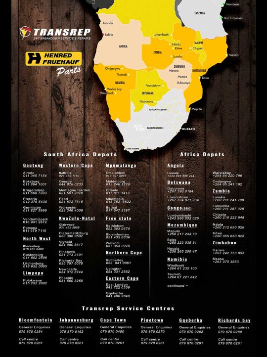 50 Parts Depots Across Southern Africa